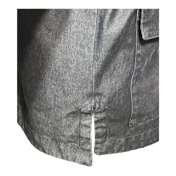 Massimo Dutti Women's Travel Jacket Black Chambray Denim Full Zip Belted Small - Picture 9 of 11